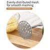 Ergonomic Stainless Steel Potato Masher with Perforated Base for Soft Food Mashing Potatoes Avocados and Beans