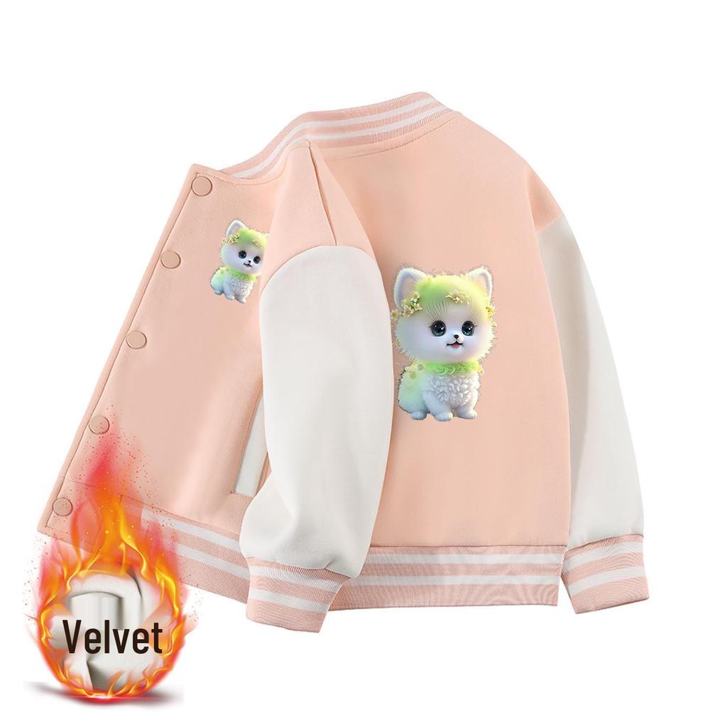 Girls’ Fashionable Baseball Jacket – Spring/Autumn Style