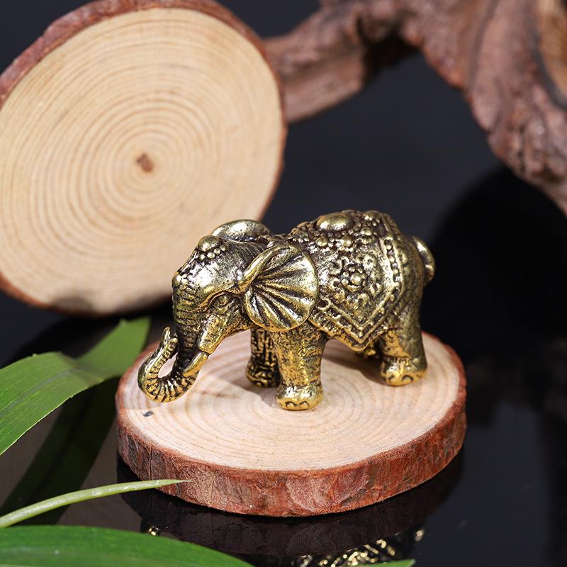 Pure Copper Auspicious Elephant Tea Decoration - Home Ornament and Tea Pet