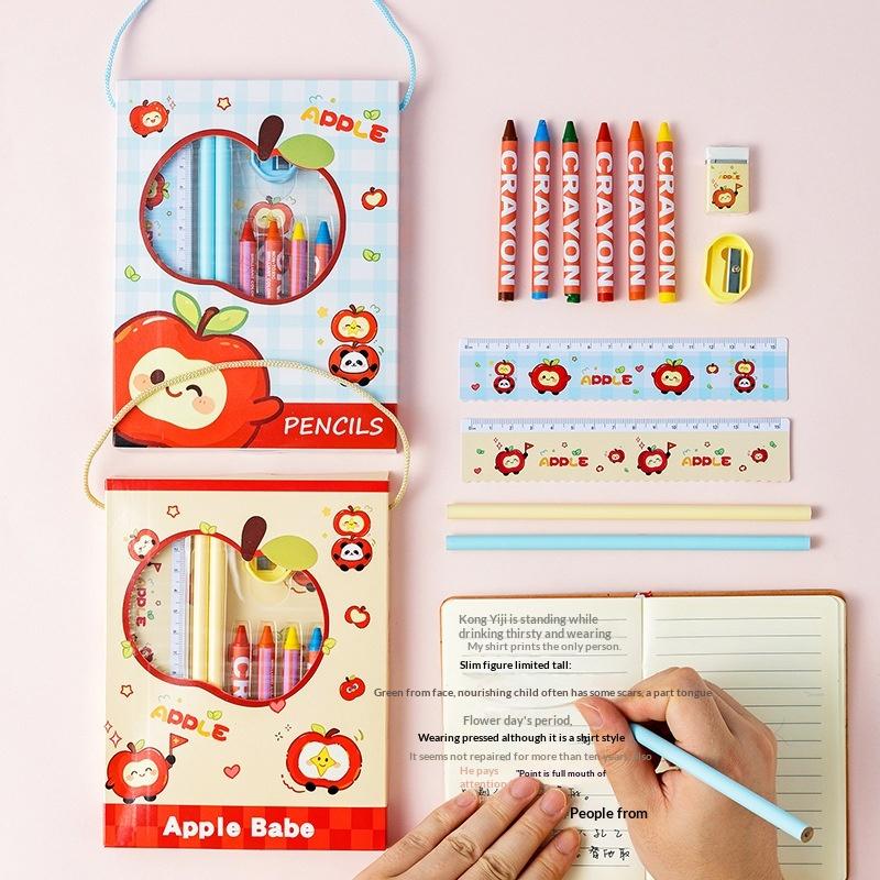 11Pcs Cartoon Stationery Set With Pencils Ruler Eraser Sharpener Perfect For Kids Back To School Gifts Daily Classroom Use