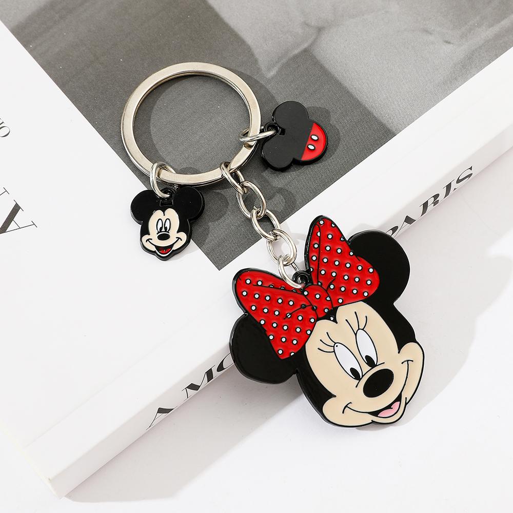 

Mickey Minnie Mouse Keychain Cartoon Pendant Fashion Jewelry Creative Anime Attachment designed for Children Girls Birth Date Present