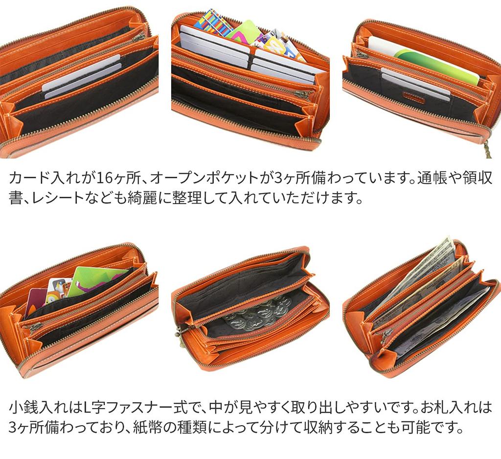 Dakota Leather Long Wallet Round Zipper 0035896 Fons Series Navy [Dakota] Women's DA-35896-60