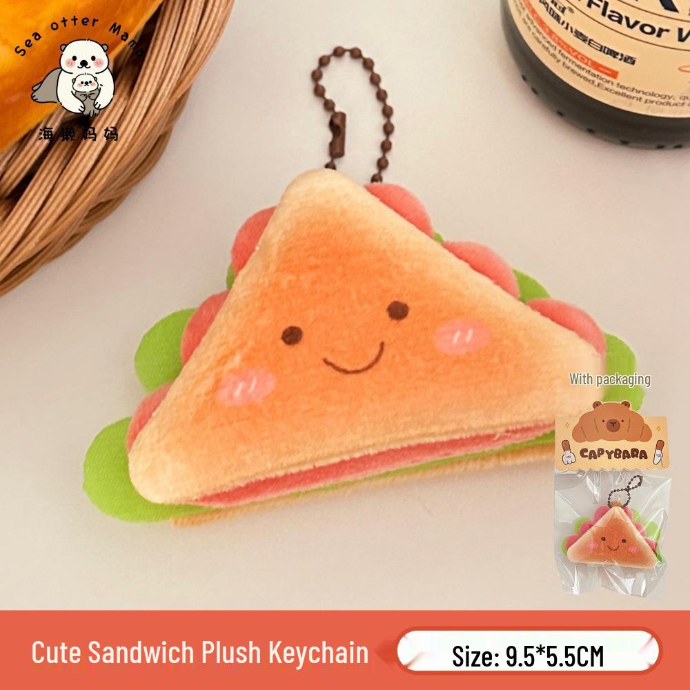 Adorable Food Plush Keychain: Cute Bread Doll Pendant for Versatile Decoration