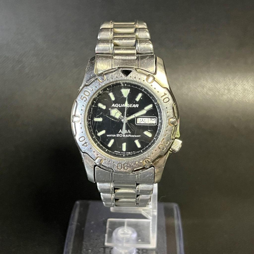 Used [Working Item] SEIKO ALBA AQUA GEAR V733-6A11 QUARZ Watch Battery Replaced Operation Confirmed Silver