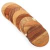 16 Pieces Unfinished Wood Coasters, 4 Inch Round Wooden Coasters for Crafts with Non-Slip Silicon Do
