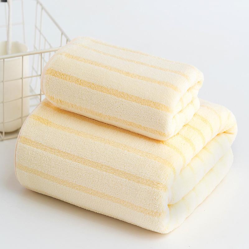 

Набор полотенец из кораллового флиса Водопоглощающий бытовой быстросохнущий домашний для ежедневного использования набор из двух полотенец Мягкий towel 35 * 75cm/bath towel 70 * 140cm жёлтый