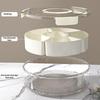 Six-Grid Food Storage Dried Fruit Snack Plate ,Rotatable Storage Container, Snack And Vegetable Tray With Lid And Hand