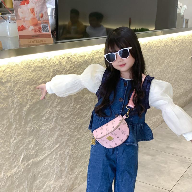 Bear Print Cute Casual Single Shoulder Crossbody Chest Bag Kids Fashion Gift