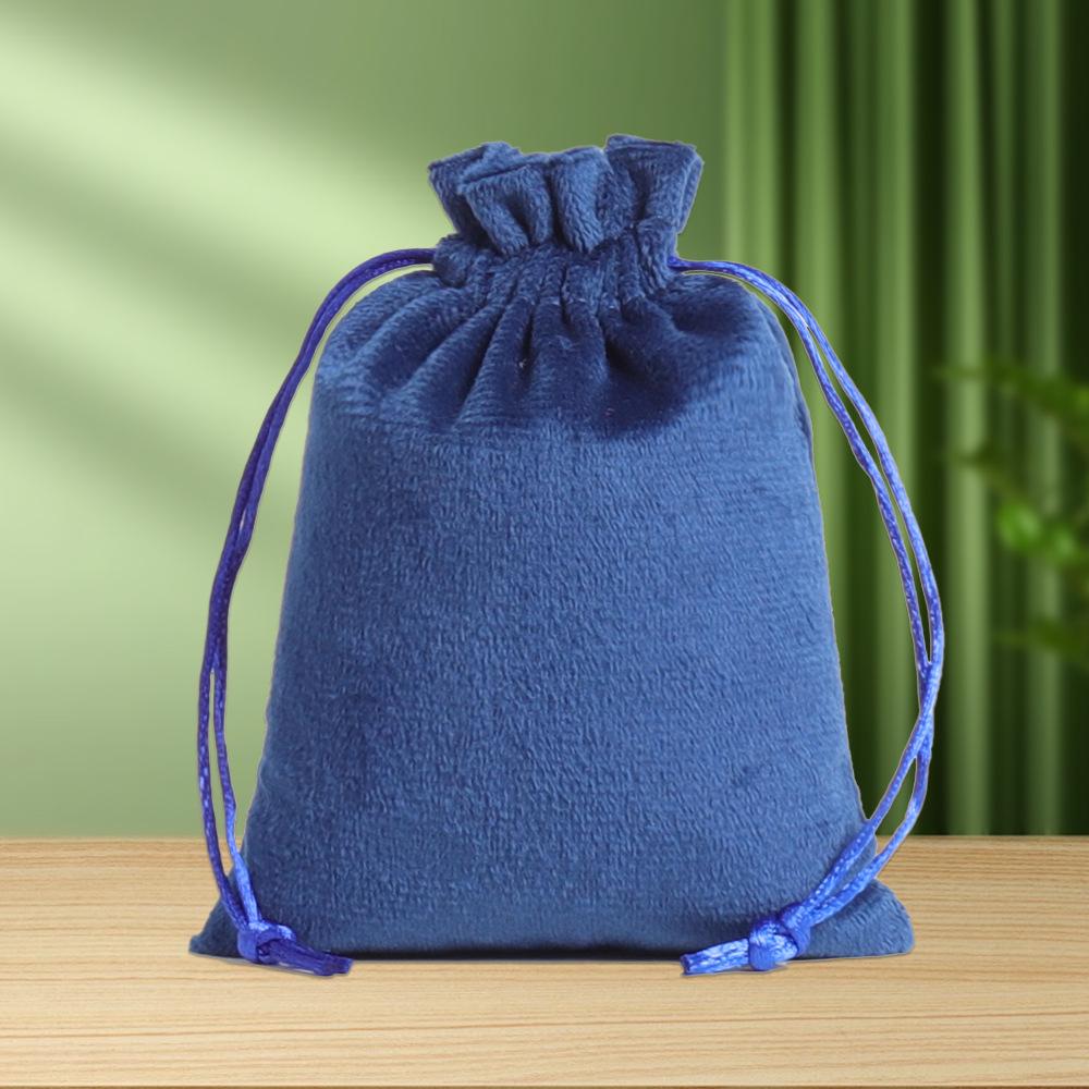 Black Custom Velvet Drawstring Jewelry Pouch