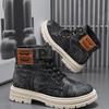 Herren High Top Stiefel Klassische Denim Canvas Stiefel Schnürung Knöchelhohe Stiefel Outdoor Rutschfeste Plateau Stiefeletten Große Größen 39-48 Herrenstiefel