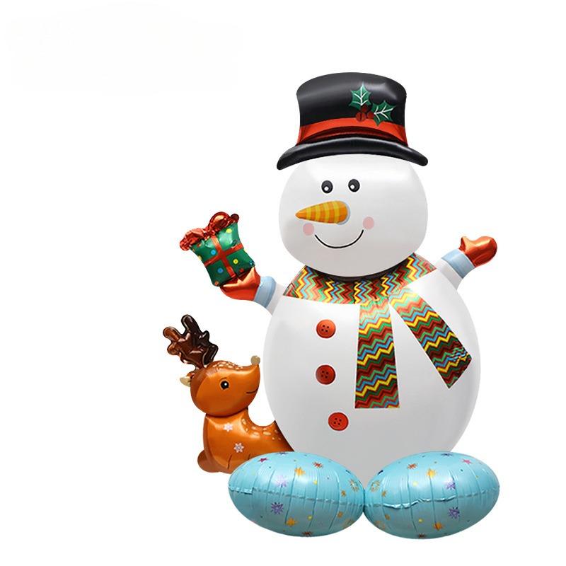 Julfest Festdekoration Rekvisita Foto Rekvisita Leksaker Stor Ballong Jultomte Ren Julgransform Tecknad Kreativ Aluminiumfolieballong