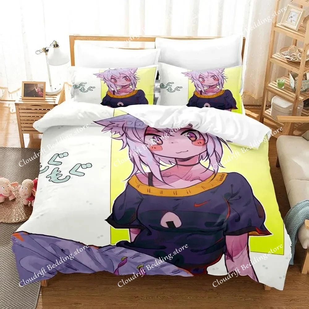 Hololive Nekomata Okayu Bedding Set Single Twin Full Queen King Size Aldult Bedroom Duvetcover 3D Anime Boys Cover Bed Set