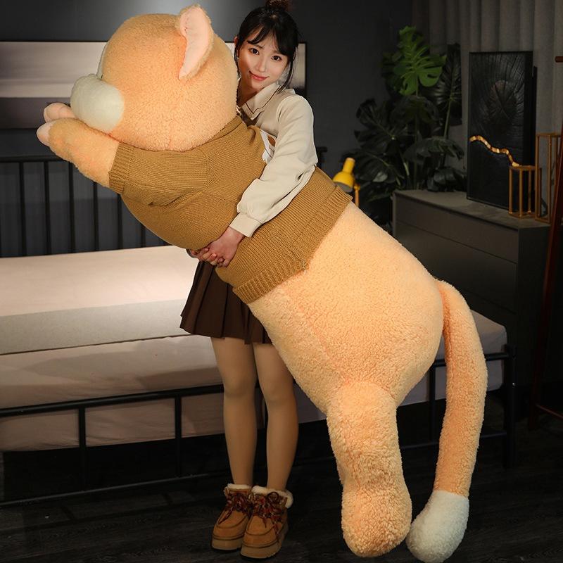 Large party sweater cat doll plush toy big cat doll girl soothing rag doll birthday gift