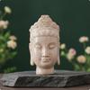 Statue de tête de Bouddha sur table Aspect Pierre Sculpture Méditative Autoportante pour