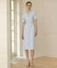 JULIY&CALLA 25Hs Collar 120 Terroir Line Queen Long Tweed Dress Sky Blue