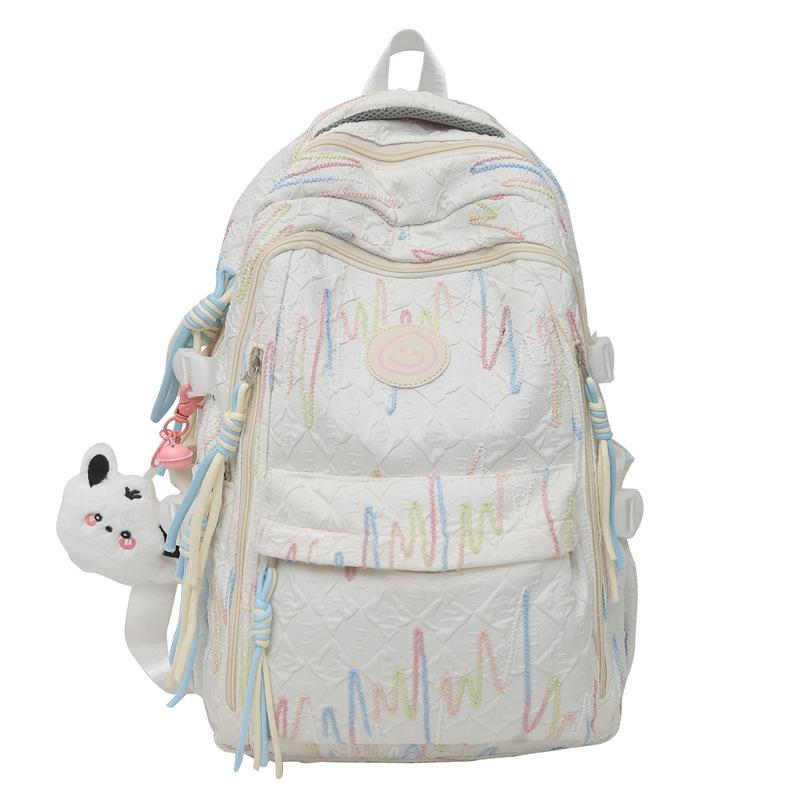 Schoolbag1011 New INS High-Appearance Embroidered Backpack Backpack for Female Students Large Capacity Lightweight Waterproof Travel Backpack