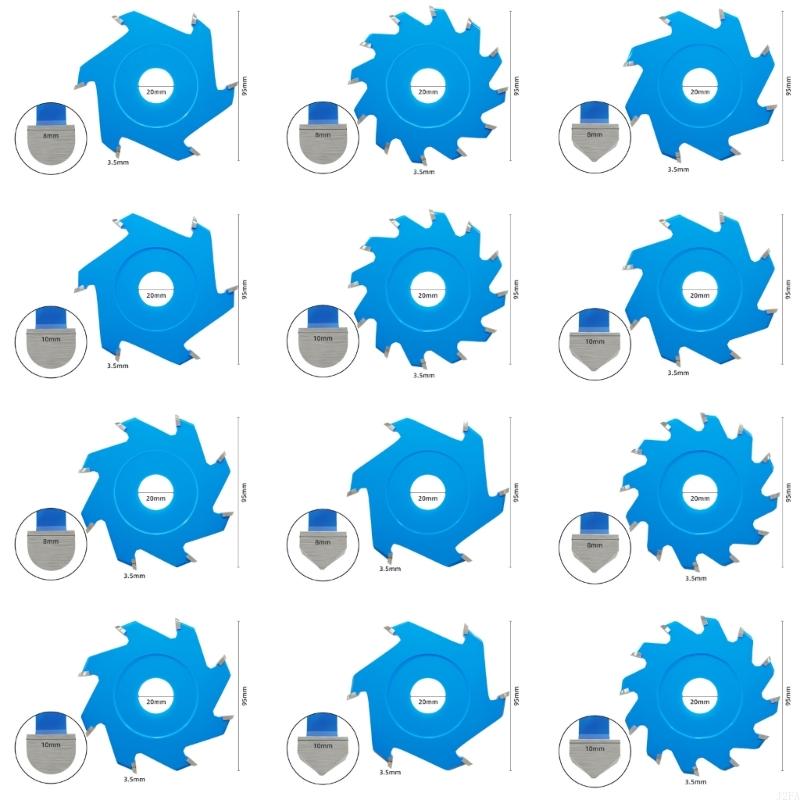 6/8/12 Teeth Sloting Cutter Carving Disc Knife Grinder Flat Door Shaper Cutter Wheel Rotary Milling Cutter