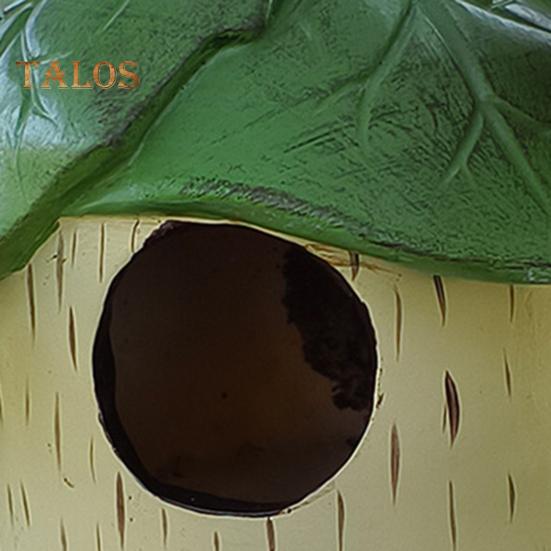 Kolibri-Haus für draußen, kleines Vogelhaus aus Kunstharz zum Aufhängen, dekoratives Vogelhaus mit grünen Blättern für Balkon, Veranda, Hinterhofdekoration