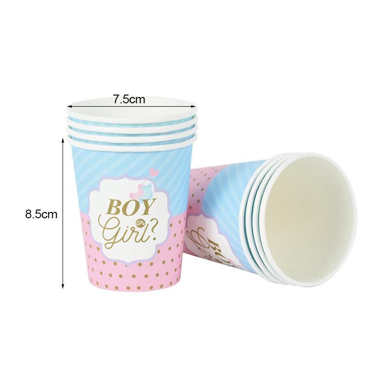 49Pcs Boy Or Girl Gender Reveal Disposable Tableware Set Paper Plate Cup Napkin Banner Baby Gender Reveal Party Decor Supplies