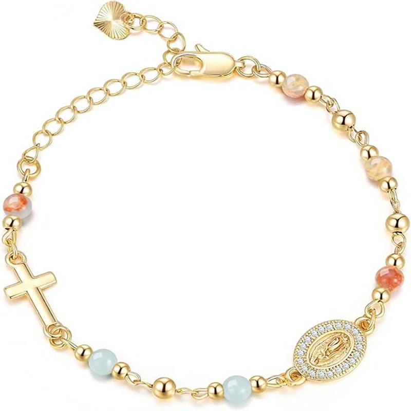 Virgin Mary Bracelet Beads Bangle for Women Jewelry Accessories