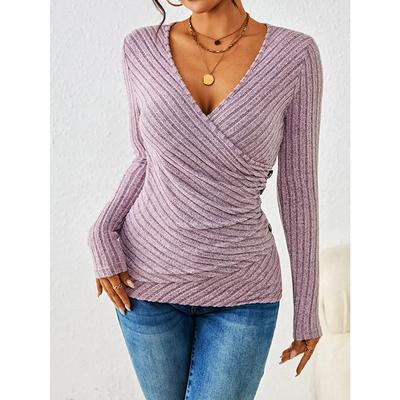 Button V-neck Knitted Women Sweater Pullovers Autumn Winter Basic Women Sweaters Fit Soft Warm Tops