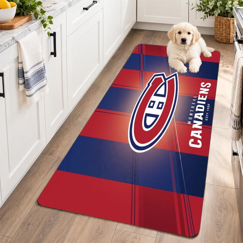 Flanell Küchenmatte Montreal Canadiens Weicher Teppich Rutschfester Bodenbelag Heimdekoration