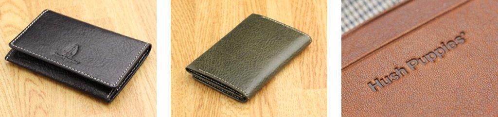 Italian Leather Cowhide Business Card Holder Chocolate [Hushpuppy]