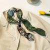 Spring New Personalized Trend Printing Simulation Silk Scarf Female Ins Explosion Sweet and Cool Wind Long Double-layer Streamer