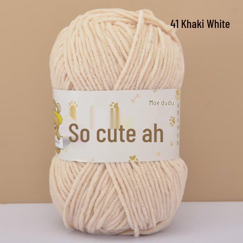 Chenille Crochet Yarn - Medium Thick Hand-Knitted for DIY Crafts & Dolls