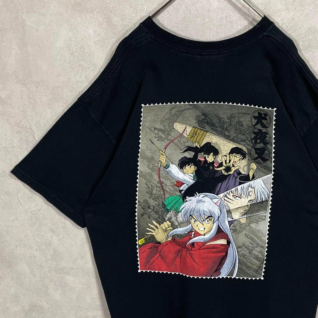 

[USED] Vintage 2000s Inuyasha Aimyon-worn short-sleeved shirt in black (Anime)