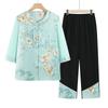 Conjunto Estilo Chino Nuevo Estampado Floral Yuzhaolin