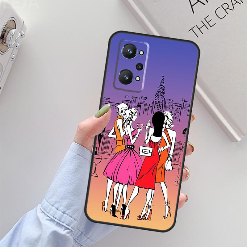 Fashion Girl For Realme 11 10 12 13 14 Pro Plus GT 5 6 6T GT7 Pro C67 C61 C53 C51 C21Y C25S C55 C75 Case
