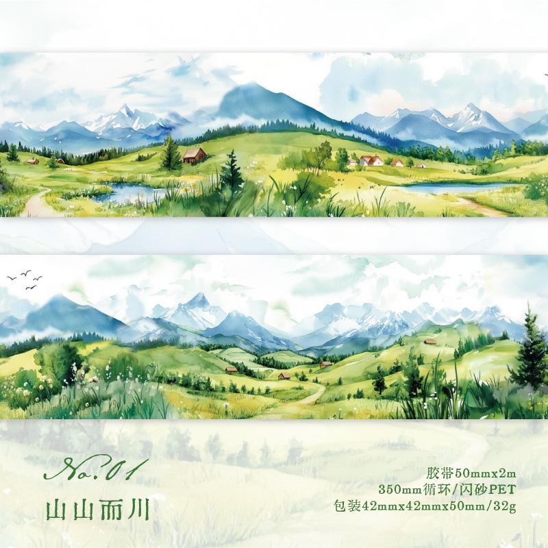 1pcs/1lot Decorative Adhesive Tapes the World of Mountains and the Sea Masking Tapes Scrapbooking DIY Paper Scrapbooking