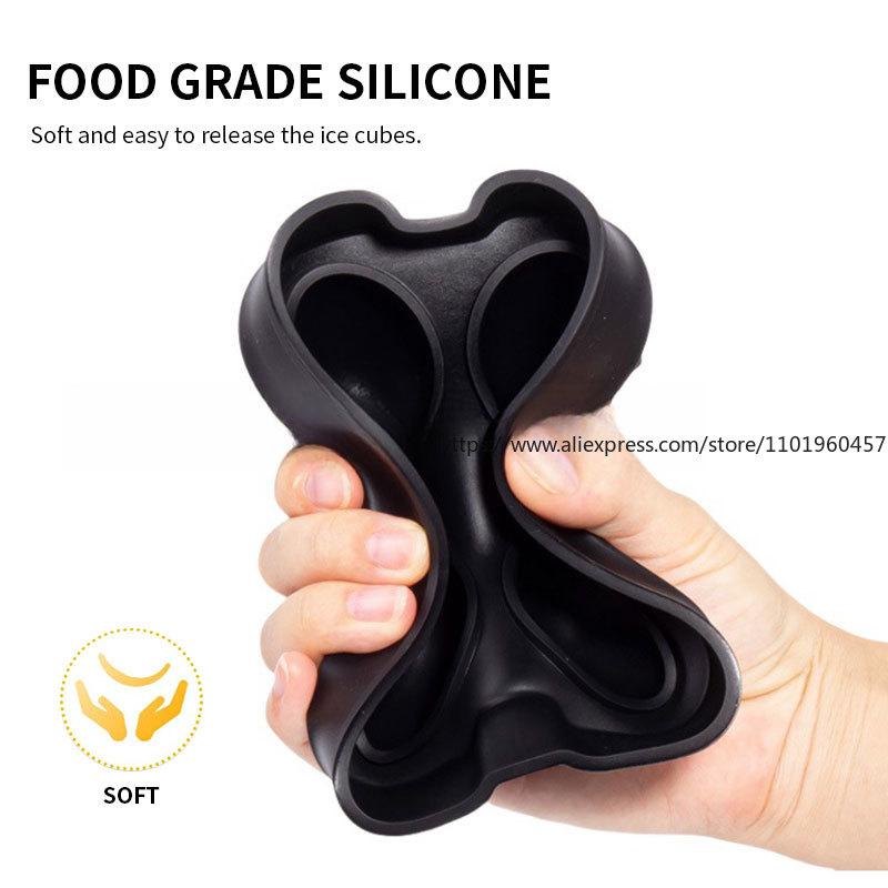 Large Sphere Ice Cube Molds 4/8 Grid Whiskey  Mold Leak-free Round  Cube Mold Easy Fill & Release  Ball Maker Tools