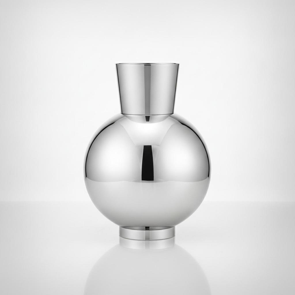 Ceramic Vase Mirrored with Narrow Neck Lustrous Flower Holder for Living Room, Entryway