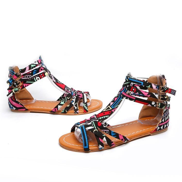 Women's Sandals 2026Summer New Rome Sandals Designer Leopard-print Sandals for Women Flat Sandal Casual Open Toe Beach Sandalias