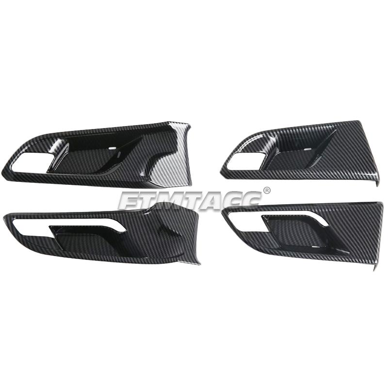 LHD RHD For MG3 Hybrid 2024 2025 ABS Carbon fiber Car Inner armrest Door Handle door Bowl cap strip Covers Interior Accessories