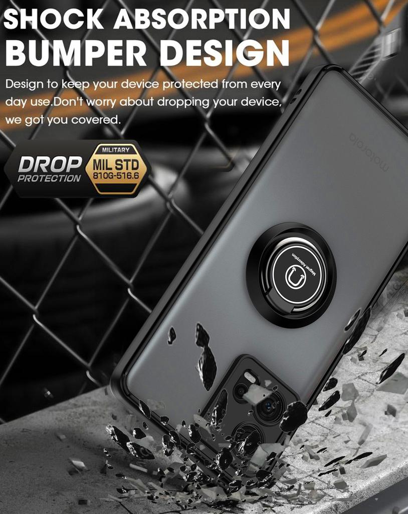 Armor Matte Case für Motorola Moto Edge 40 Neo Edge 30 Fusion Ultra Cover Ring Magnethalter Ständer Coque Funda