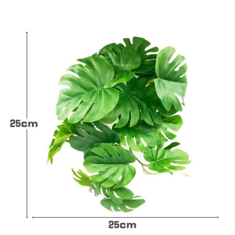 

Новые Имитация Пластиковые Зеленые Подвесные Листья для Аквариума Декорация Пейзажа с Присосками Ползающие Питомцы 25cmx25cm