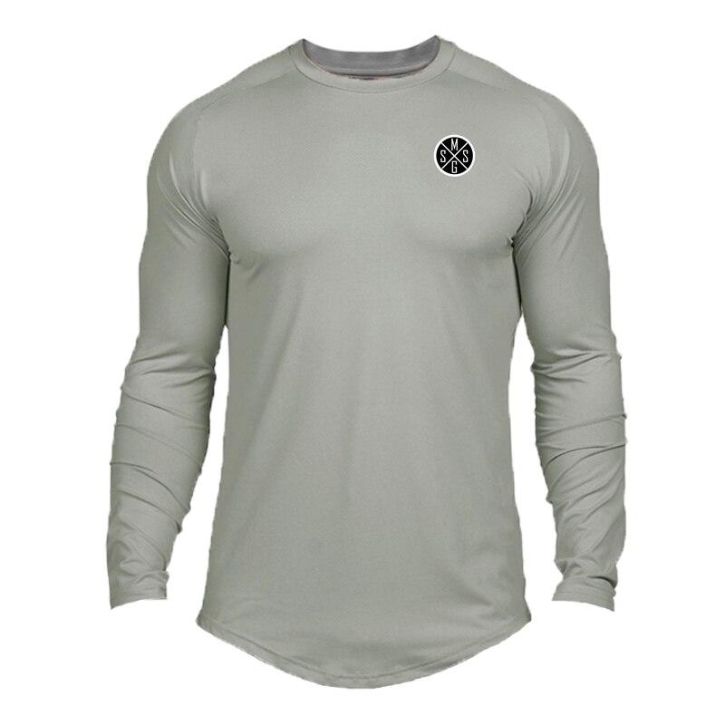 Muscleguys Skin-friendly Men's Training Summer Thin Sports Long-sleeved Running Quick-drying Tops Bodybuilding Spring and Autumn T-shirt