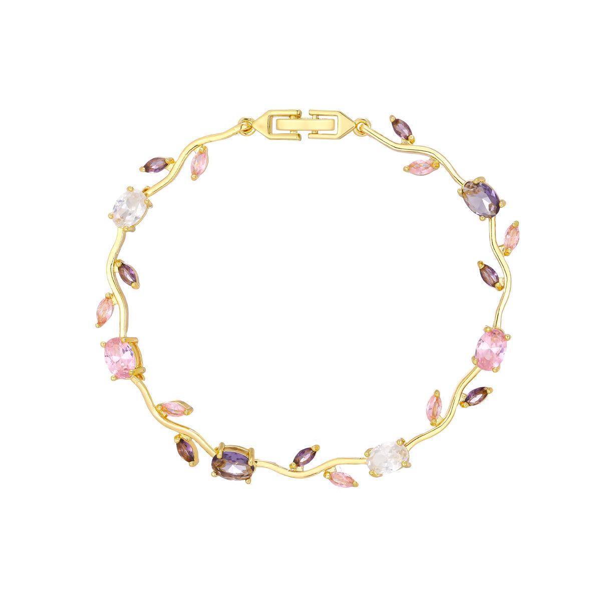 Luxuriöses Tulpenarmband mit mikroeingefasstem Zirkon: Elegantes, vielseitiges Design für Frauen beige
