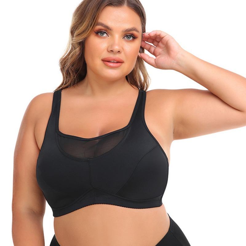 Plus Size Wireless Sports Bra Back Closure Seamless Underwear For Women
