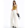 Hanging, Breathable, Age Reducing, Versatile, Fashionable White Wide Leg High Waisted Jeans for Women