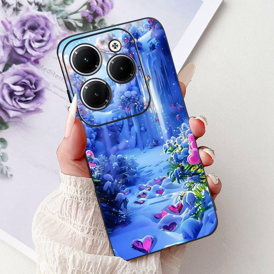 Dragon Koi Fish Landscape Phone Case For Infinix Hot 40i 40 Pro Back Cover Soft TPU Cartoon Bumper For Hot 30 30i 30 Play Shell