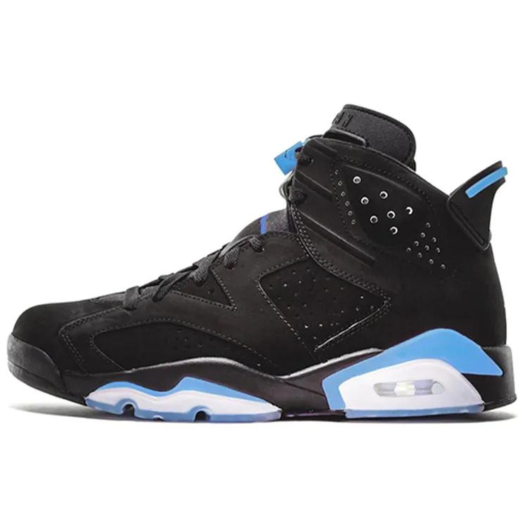 Air Jordan 6 Retro 'UNC' (Unisex) Black / University Blue Vintage Basketball Shoes 384664 006