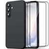 Silicone Case - BOOLING - for Samsung Galaxy S26 - Scratch-Resistant Silicone - 2 Tempered Glasses - Black