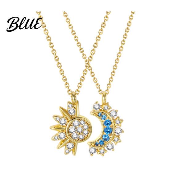 Comfortable Necklace 1 Set Sun And Moon Necklaces Couples Matching