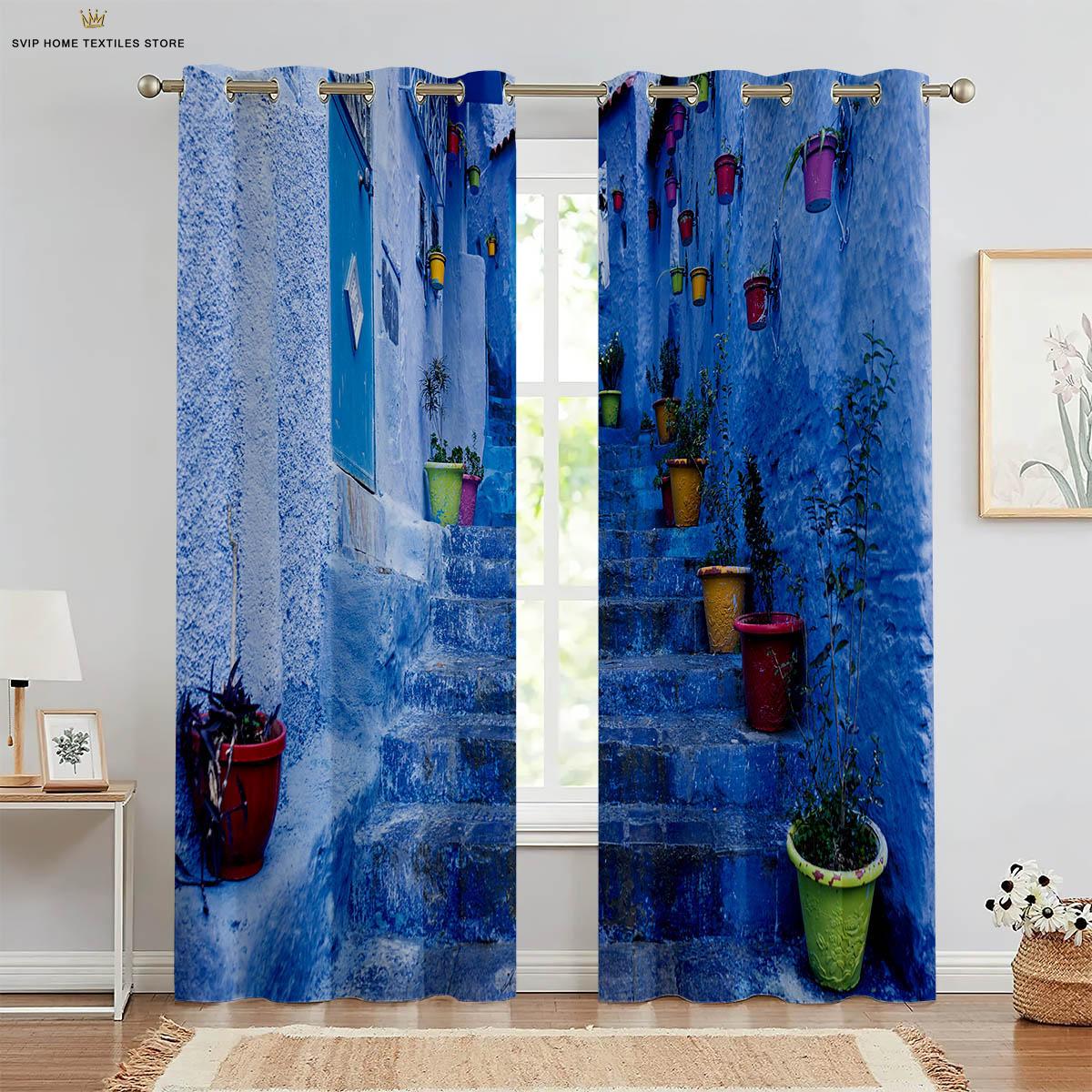 

Abstract Oil Painting Classical Print Print Curtain, Bedroom Space, Dormitory, Studio, Study Room, Ornamental, Simple To Wash, W50X130H(CM)X2PCS&Rod pocket