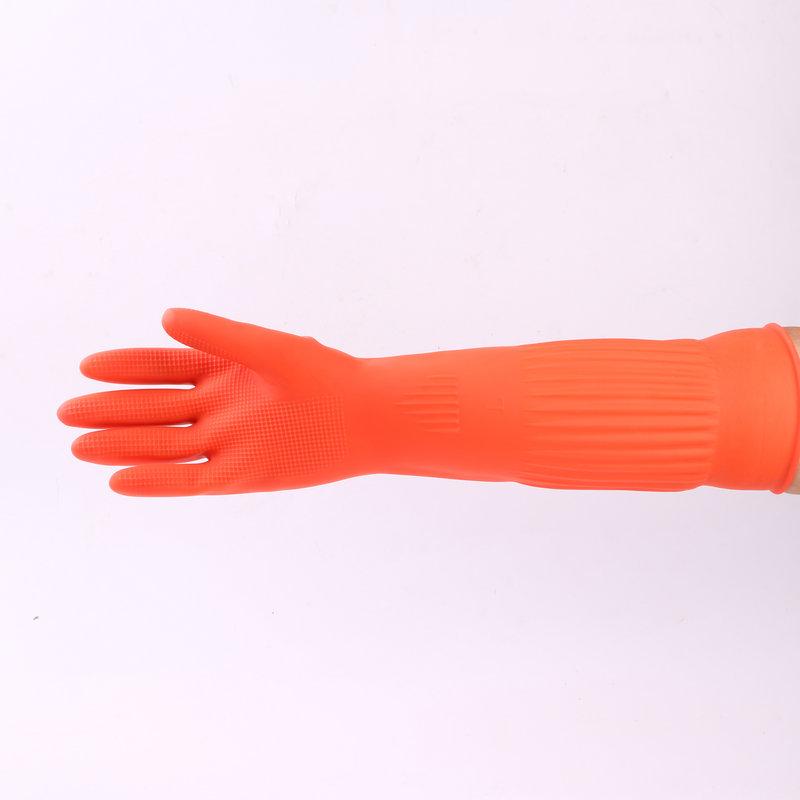 Extended Wonderful 45CM Household Latex Gloves for Women - Oil-Resistant Dishwashing and Cleaning Gloves