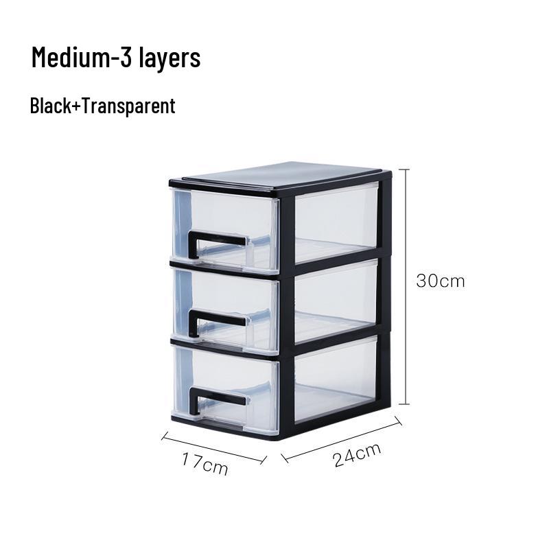 Transparent Multi-layer A4 Desktop Organizer: Simple Plastic Drawer-type Storage for Office Documents